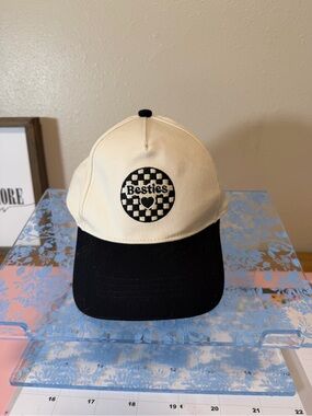 David and Young Two-Tone 'Besties' Baseball Cap - Cream & Black